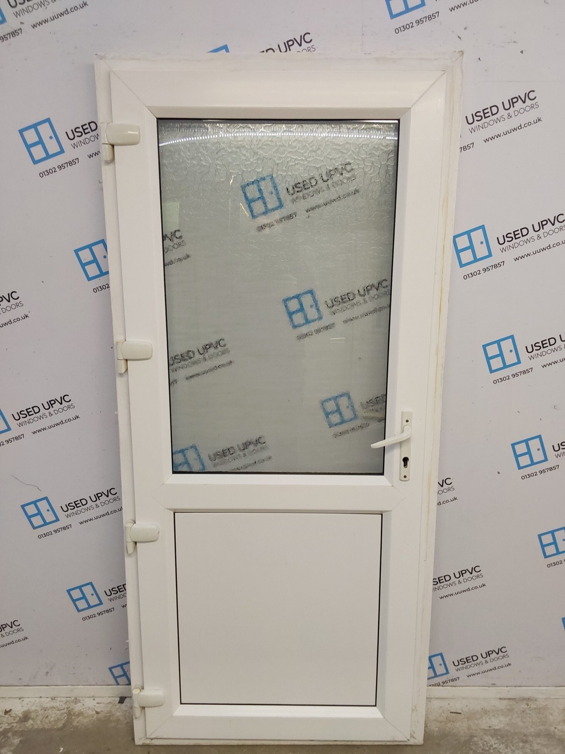 Used White Upvc Back Door 910mm x 2005mm 0611 | Used UPVC Windows & Doors