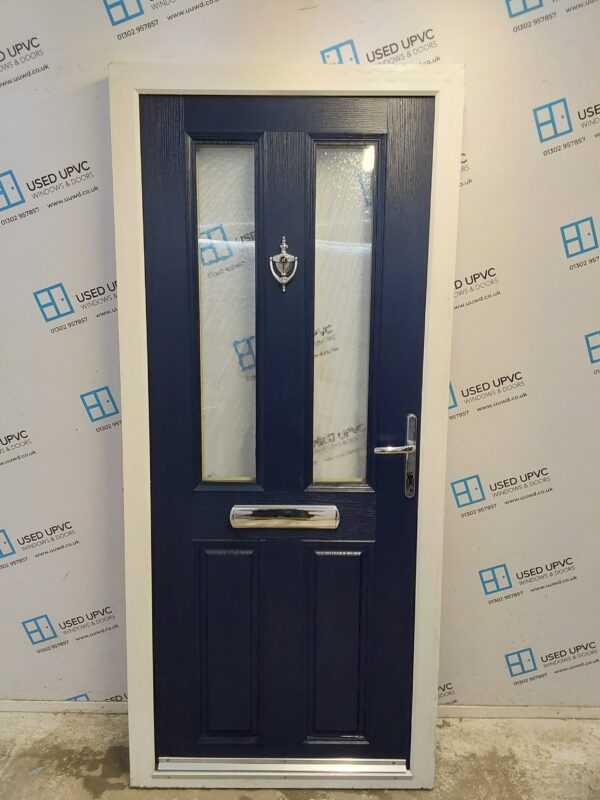 Used Dark Blue Composite Front Door 920mm x 2060mm 0243