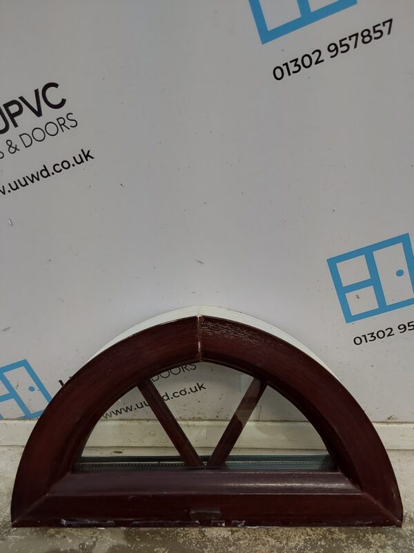 Used Rosewood Upvc Arched Window 450mm x 245mm W0385