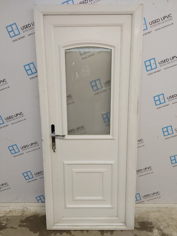 Used White Upvc Back Door 845mm x 1990mm (reduce to 830mm) 0687