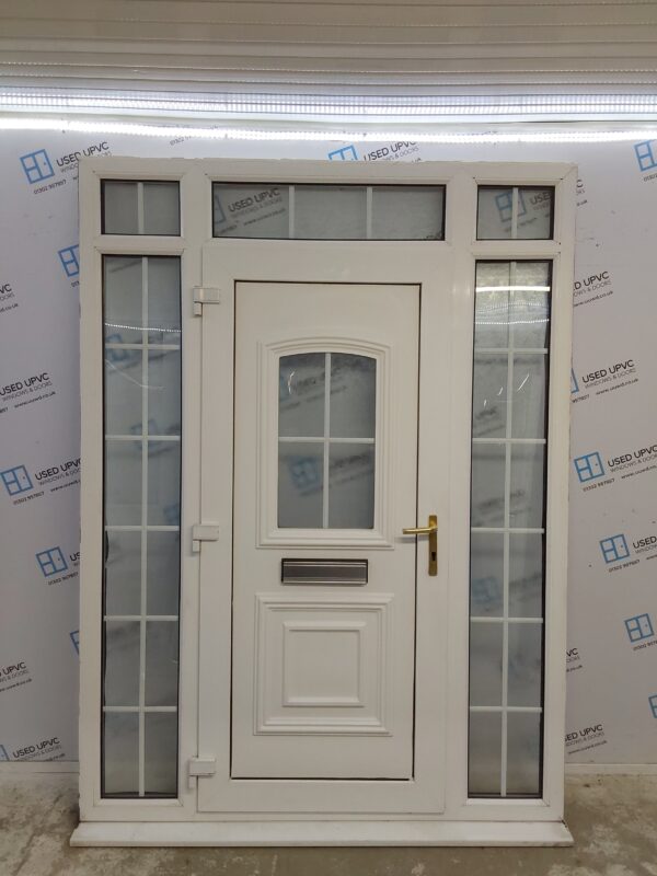 Used White Upvc Front Door And Side Panels With Toplight (Outwards opening) 1670mm x 2280mm DS007