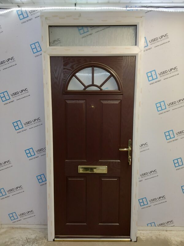 Brand New Brown Composite Front Door And Toplight 970mm x 2345mm (Reduce To 2295mm) ND82