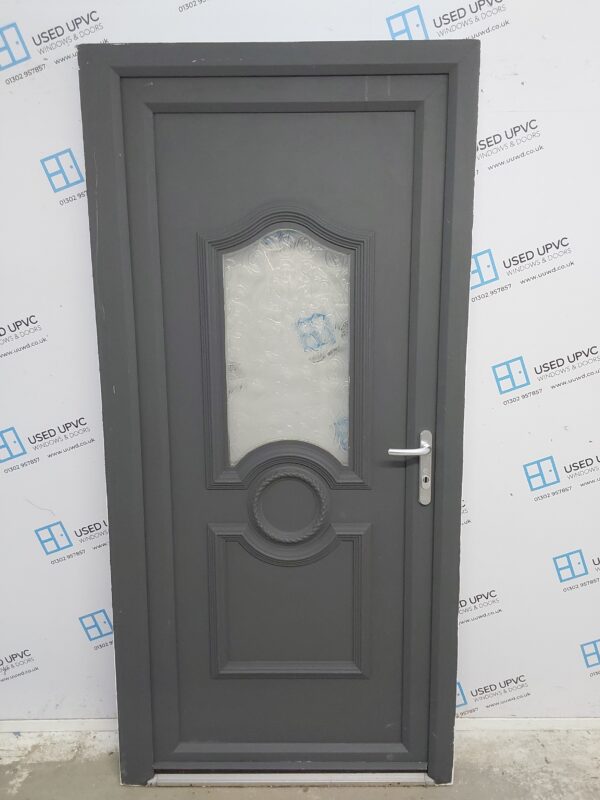 Used Grey Upvc Back Door 1010mm x 2100mm (reduce to 985mm) 0707