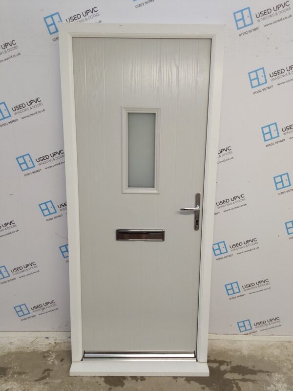 Used Light Grey Composite Front Door 900mm x 2110mm 0252