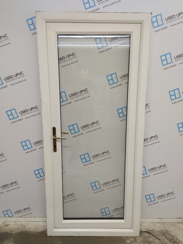 Used White Upvc Full Glass Back Door 915mm x 2045mm 0178