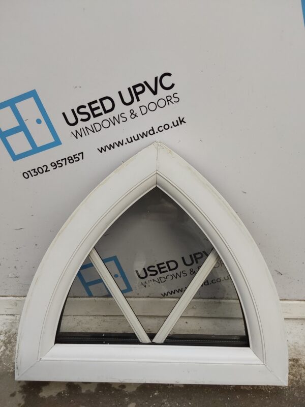 Used Rosewood Upvc Arched Window 450mm x 395mm W0381 - Image 2