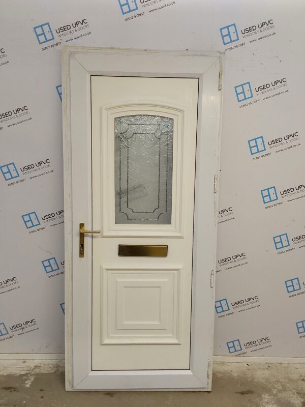 Used White Upvc Front Door 915mm x 2055mm (Reduce To 900mm) 0604 - Image 2