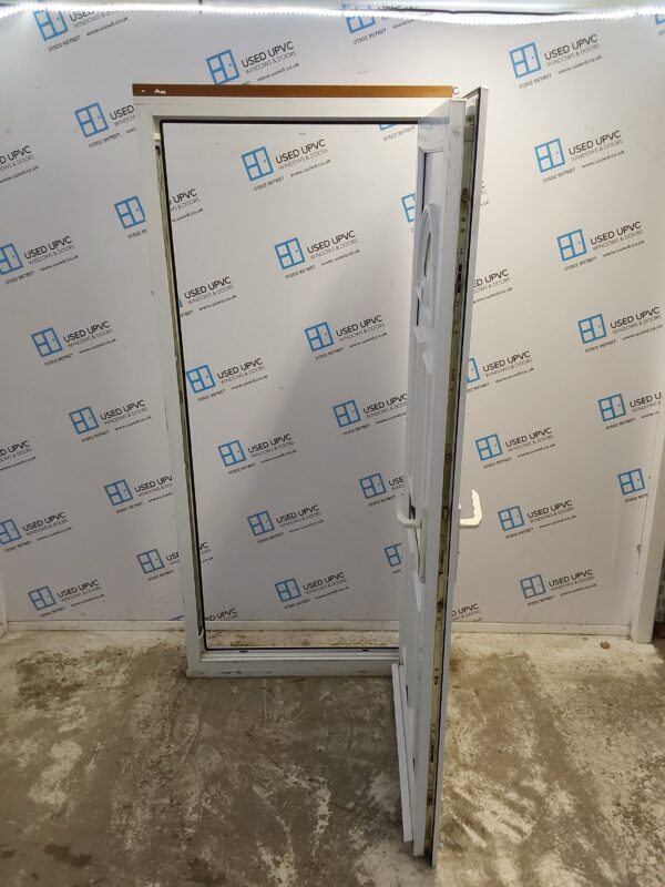 Used White Upvc Front Door 910mm x 2080mm (Reduce To 2050mm) 0230 - Image 3