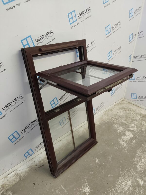 Used Rosewood Upvc Window 650mm x 1200mm W0480 - Image 3