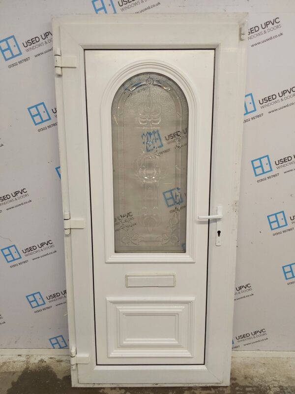 Used White Upvc Front Door 895mm x 1935mm 0509 - Image 2