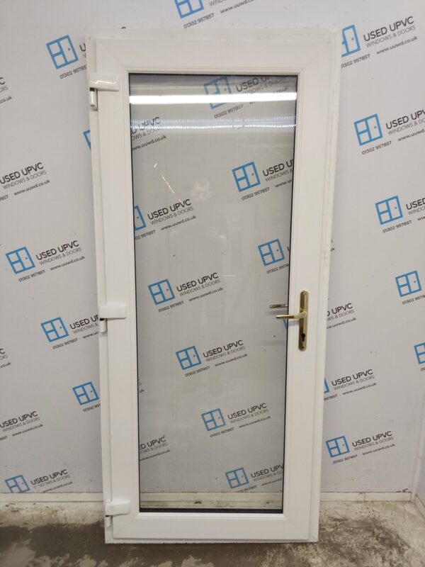 Used White Upvc Full Glass Back Door 915mm x 2045mm 0178 - Image 2