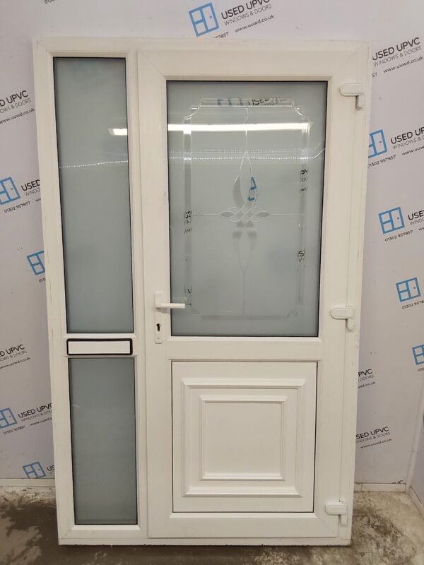 Used White Upvc Front Door And Side Panel 1265mm x 2070mm (reduce to 1245mm) DS004 - Image 2