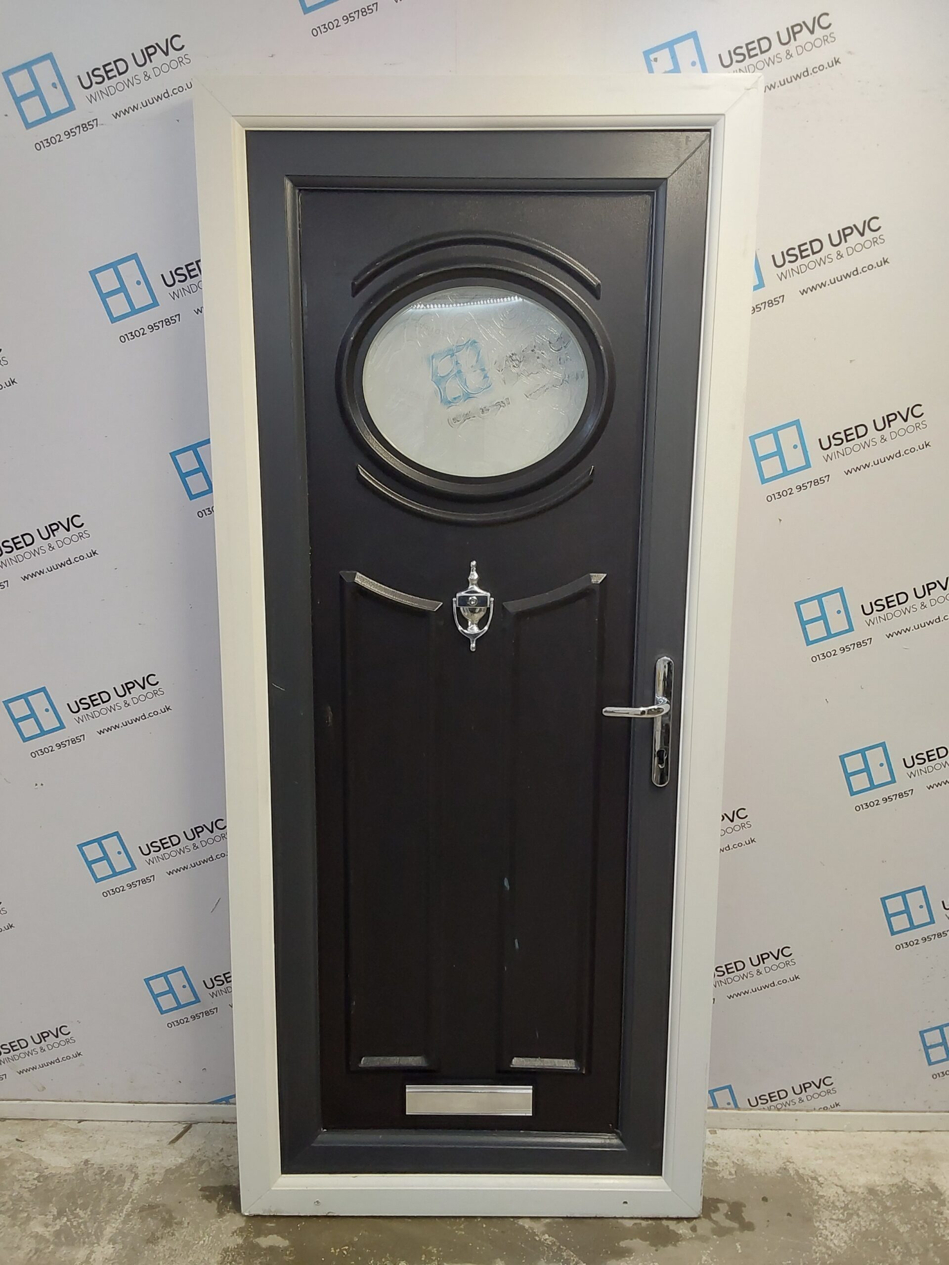 Used Anthracite Grey Upvc Front Door 900mm X 2050mm 0492 | Used UPVC ...