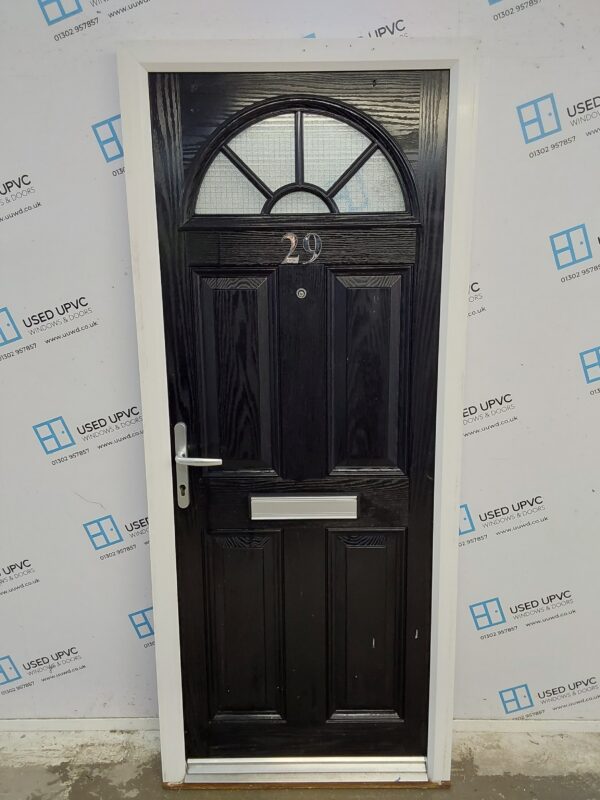Used Black Composite Front Door 840mm x 2010mm 0014