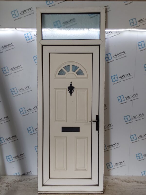 Used White Upvc Front Door And Toplight 925mm x 2535mm 0268