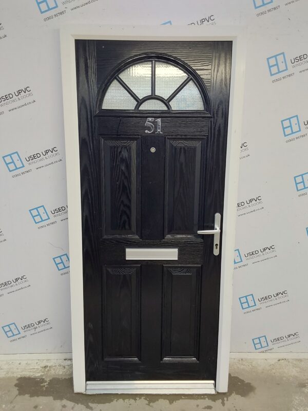 Used Black Composite Front Door 900mm x 2010mm C9D36