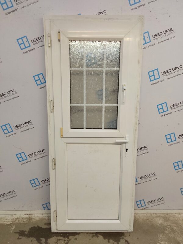 Used White Upvc Stable Back Door 820mm x 2015mm (Reduce To 805mm) 0662 - Image 2