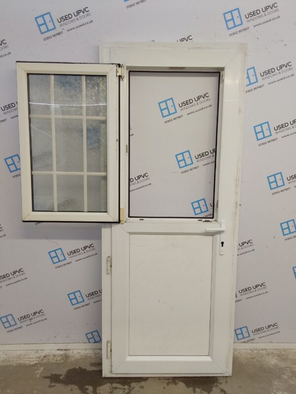Used White Upvc Stable Back Door 820mm x 2015mm (Reduce To 805mm) 0662 - Image 3