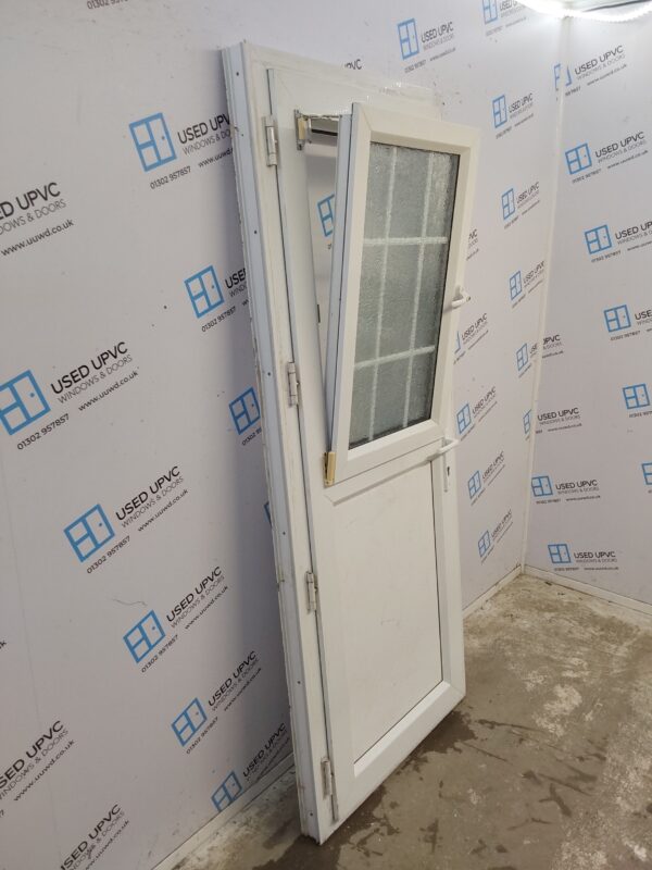Used White Upvc Stable Back Door 820mm x 2015mm (Reduce To 805mm) 0662 - Image 4