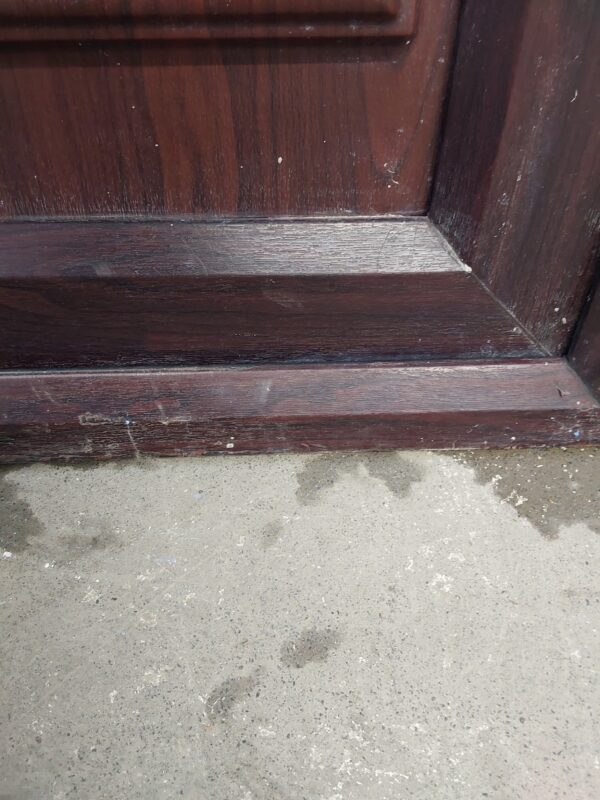 Used Rosewood Upvc Back Door 825mm x 2010mm (Reduce To 810mm) 0644 - Image 8
