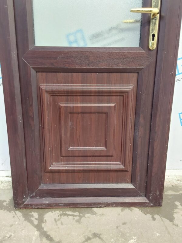 Used Rosewood Upvc Back Door 825mm x 2010mm (Reduce To 810mm) 0644 - Image 7
