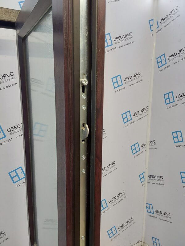 Used Rosewood Upvc Back Door 825mm x 2010mm (Reduce To 810mm) 0644 - Image 4