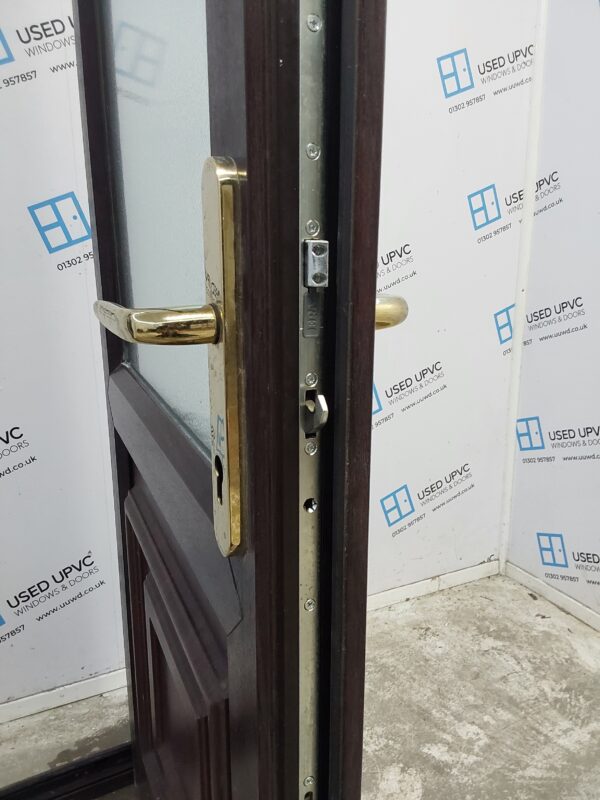 Used Rosewood Upvc Back Door 825mm x 2010mm (Reduce To 810mm) 0644 - Image 5