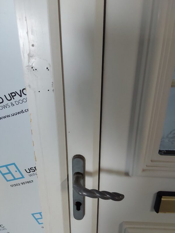 Used White Upvc Front Door And Toplight 910mm x 2655mm 0589 - Image 4