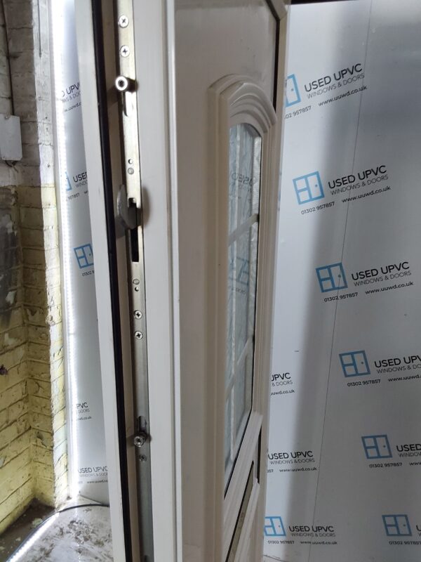 Used White Upvc Front Door And Toplight 910mm x 2655mm 0589 - Image 6