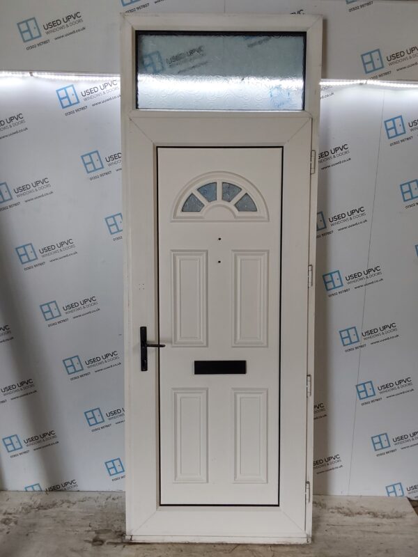 Used White Upvc Front Door And Toplight 925mm x 2535mm 0268 - Image 2
