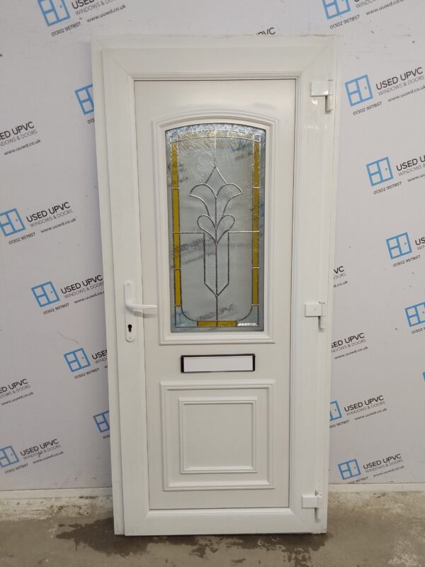 Used White Upvc Front Door 920mm x 2020mm (Reduce To 900mm) 0071 - Image 2
