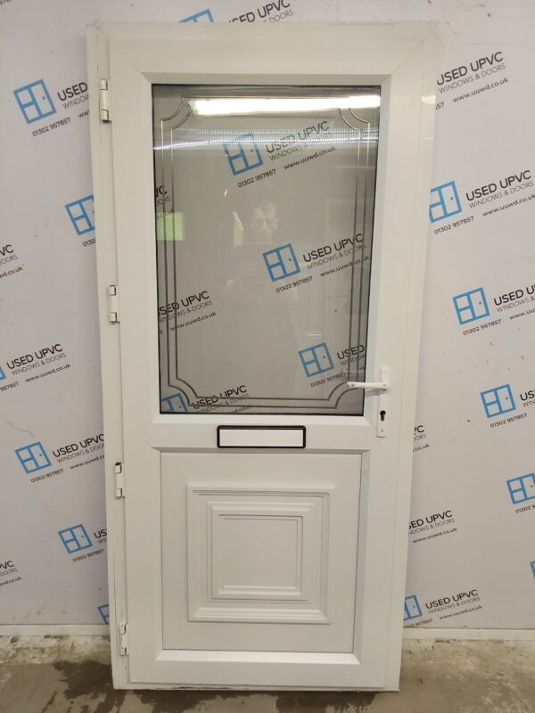 Used White Upvc Front Door 925mm x 1990mm (reduce to 905mm) C9D54 - Image 2