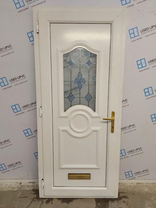 Used White Upvc Front Door 915mm x 2075mm (Reduce To 895mm) C9D55 - Image 2