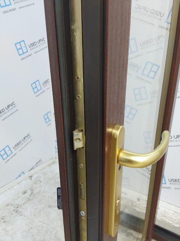 Used Woodgrain Upvc French Doors 1575mm x 2050mm EA5 - Image 7