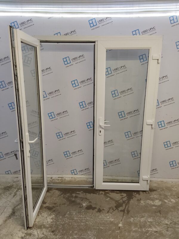 Used White Upvc French Doors 1545mm x 2065mm EA7 - Image 3