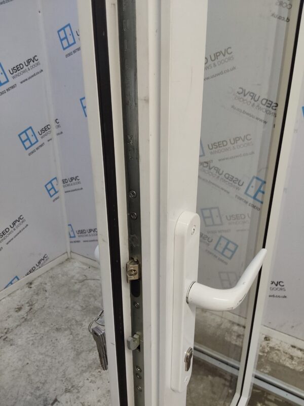 Used White Upvc French Doors 1545mm x 2065mm EA7 - Image 6