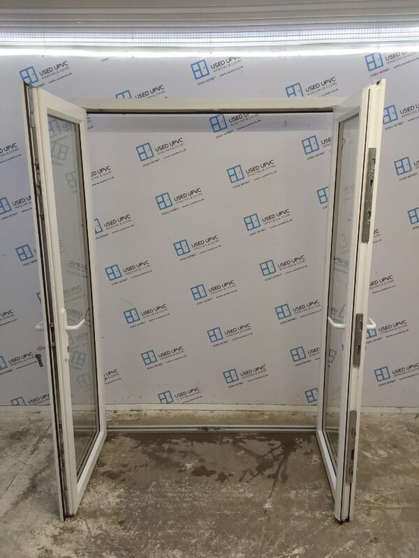 Used White Upvc French Doors 1545mm x 2065mm EA7 - Image 4