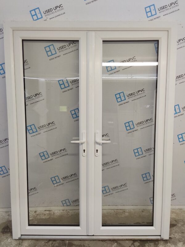 Used White Upvc French Doors 1545mm x 2065mm EA7 - Image 2