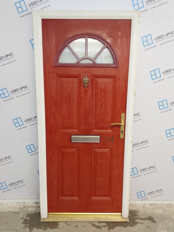 Used Red Composite Front Door 940mm x 2080mm 0179