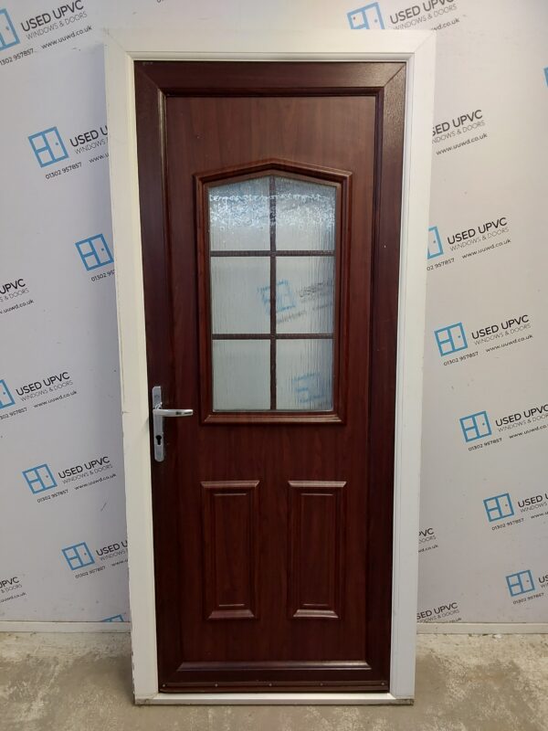Used Rosewood Upvc Back Door 915mm x 2050mm 0004
