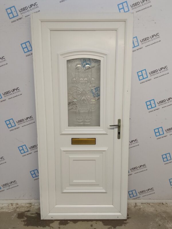 Used White Upvc Front Door 935mm x 2090mm (Reduce To 915mm) 0526