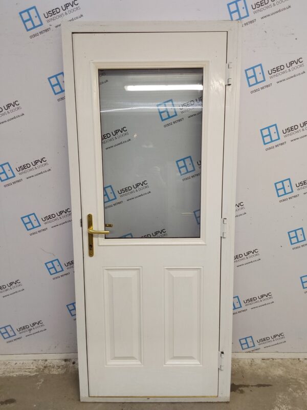 Used Red Composite Back Door 890mm x 2100mm (reduce to 870mm) 0562 - Image 2