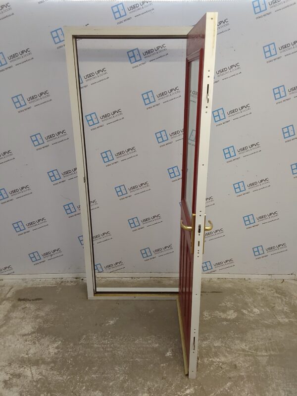 Used Red Composite Back Door 890mm x 2100mm (reduce to 870mm) 0562 - Image 3