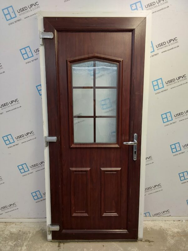Used Rosewood Upvc Back Door 915mm x 2050mm 0004 - Image 2