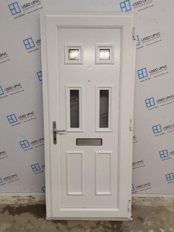 Used Black Upvc Front Door 900mm x 2105mm (Reduce To 885mm) 0563 - Image 2