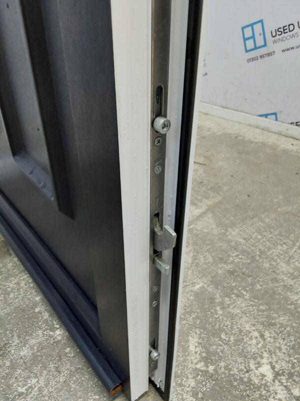 Used Black Upvc Front Door 900mm x 2105mm (Reduce To 885mm) 0563 - Image 6