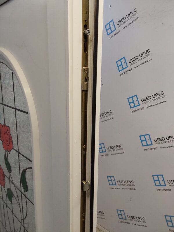 Used White Upvc Arched Front Door With Side Panels And Toplight 1300mm x 2260mm DS041 - Image 4