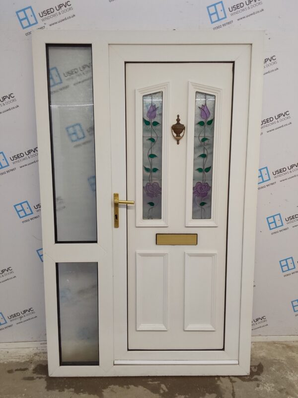 Used White Upvc Front Door And Side Panel 1265mm x 2050mm DS004