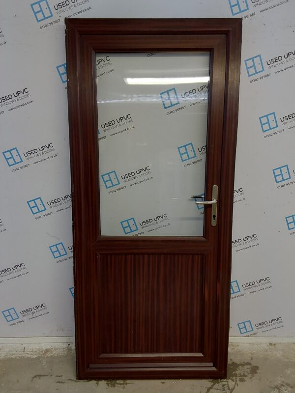 Used Woodgrain Upvc Back Door 920mm x 2070mm 0309