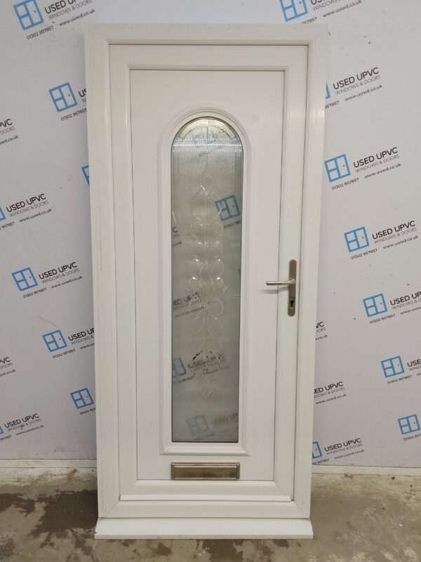 Used White Upvc Front Door 930mm x 2080mm (Reduce To 910mm) C11D02